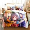 Милый комплект постельного белья KonoSuba Пододеяльник Простыня Печатный комплект для кровати Наволочка Постель Полный Queen King Размер Одеяло Спальня