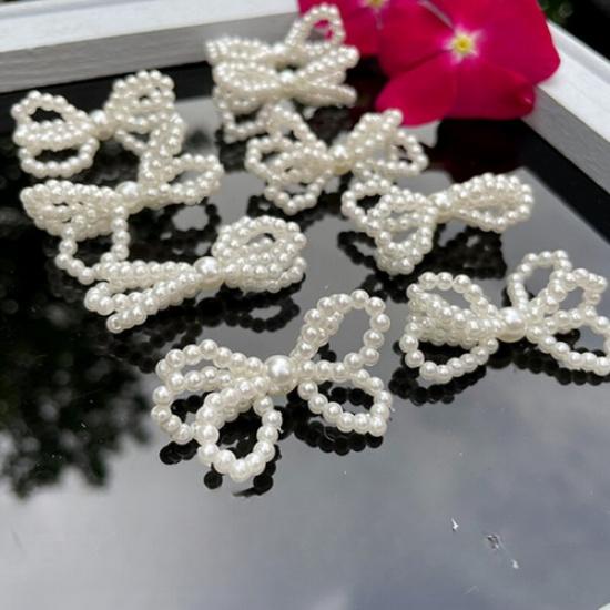 10X DIY Crystal Beads Bow Decor Pendant Clothing Earrings Hat Bow Sew Accessory