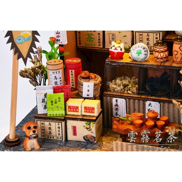 Chinese Retro Style Diy Hut, Wooden Hand-Assembled Building Street View Model House Creative Gift