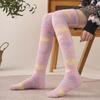 Women Long Floor Socks Soft Fluffy Over Knee Socks Colorful Warm Thick Thigh High