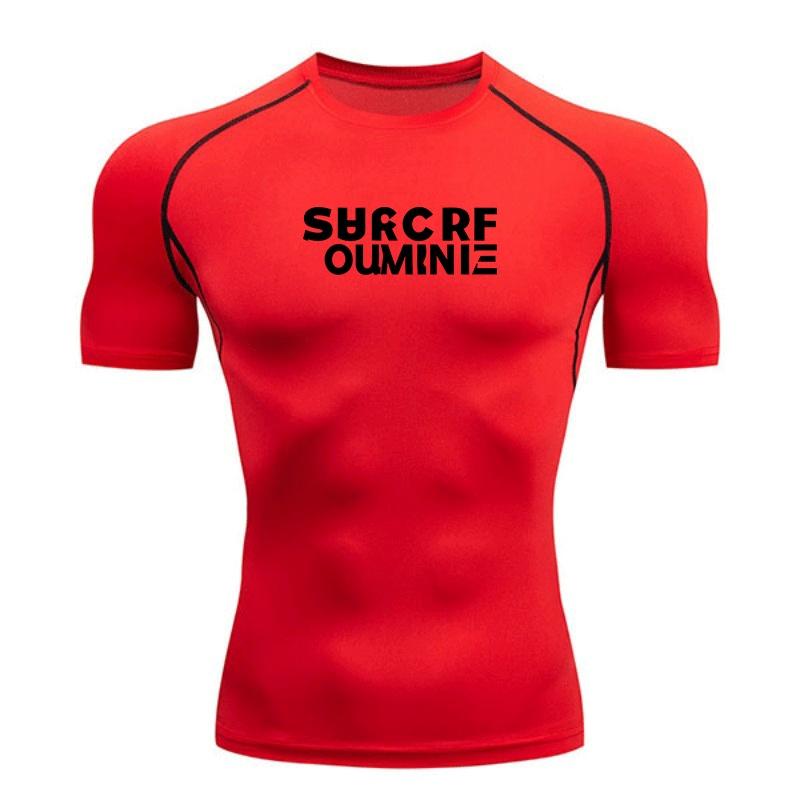 Men's Quick Dry Compression Athletic T-shirt Breathable Stretchy Fitness Workout Top for Gym Running Training Sports Active Wear