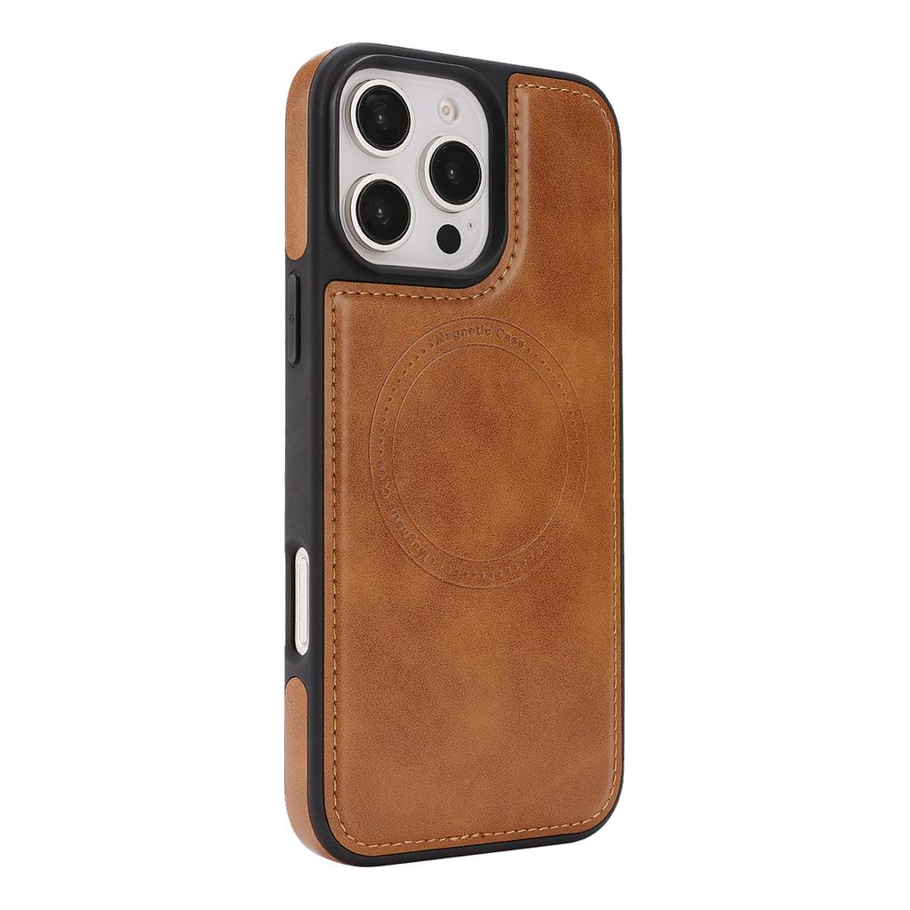 Магнитный беспроводной чехол для телефона для iPhone 12 - 17, 8 цветов, веганская ПУ-кожа, всесторонняя противоударная защита