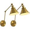 Nordic Brass Retro Loft Style Industrial Vintage Wall Lamp Adjustable Swing Arm Wall Light Edison Sconce Applique Murale