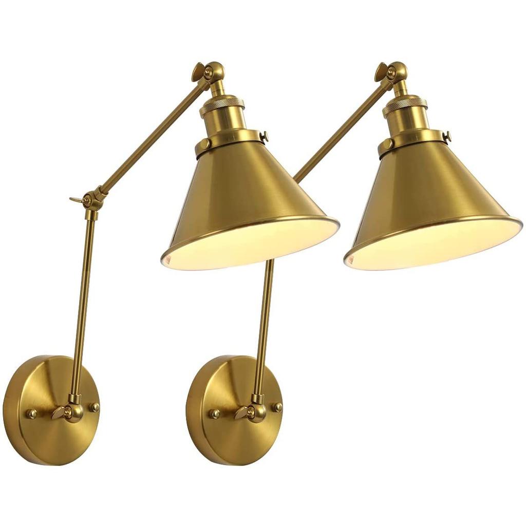 Nordic Brass Retro Loft Style Industrial Vintage Wall Lamp Adjustable Swing Arm Wall Light Edison Sconce Applique Murale