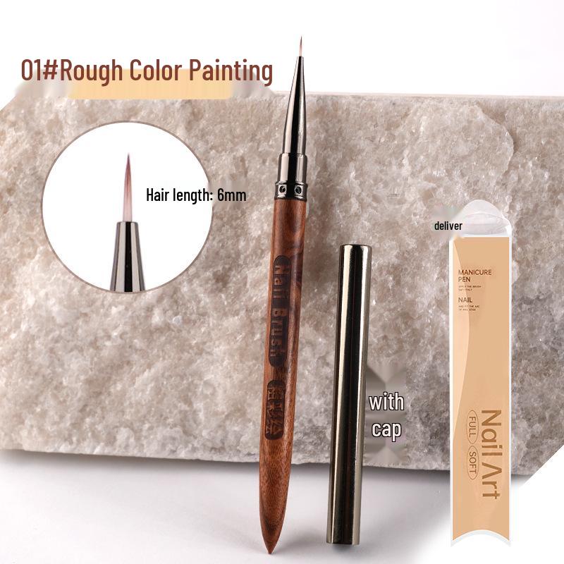 Популярный набор кистей для нейл-арта из сандалового дерева: Ручки с дизайном «Лайнер», «Треугольник» и «Цветок»