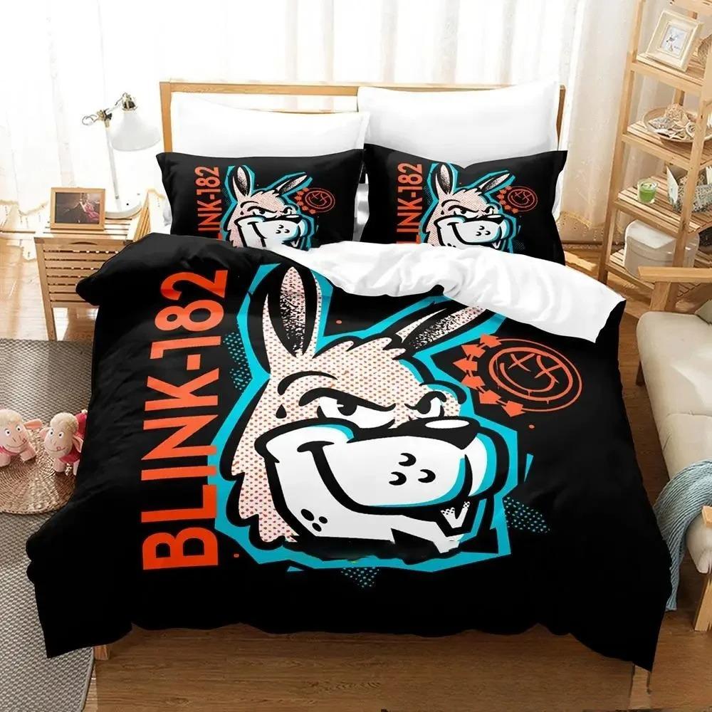 3D Printed Music Band B-Blink-182 Bedding Set Boys Girls Twin Queen King Size Duvet Cover Pillowcase Bed Boys Adult Home Textile