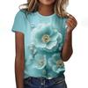Summer Fashion Flower Rose 3D Print T-shirts Women Streetwear Casual Y2k Short Sleeve T Shirt O-neck Tees Tops Clothing