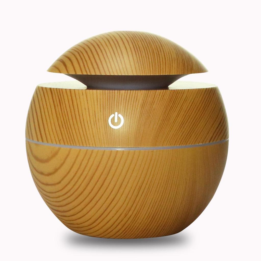 130ml Wood Grain USB Plug-in Humidifier for Home & Bedroom