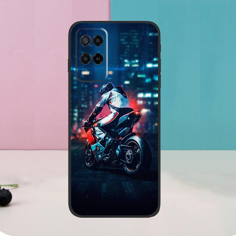 Neon Motorcycle Biker Case For Oppo A5 Pro A6 A15 A16 A76 A96 A17 A57 A98 A58 A78 A18 A38 A54 A74 A94 A40 A60 A80