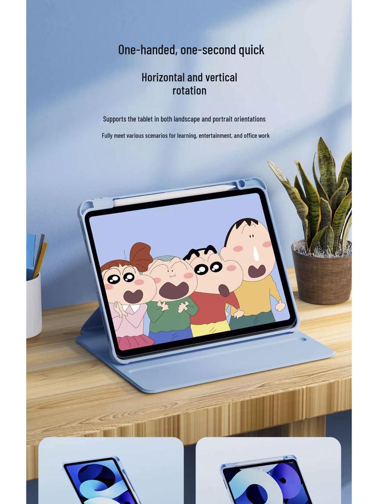 360° Rotating iPad Air 4/5 & Pro 13 Case with Adjustable 10.2/10.9 Inch Pen Slot