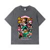 Стиранные футболки 275 г/м² 100% Хлопок My Hero Academia V6 Принт Унисекс Тяжелая хлопковая футболка