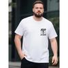 Мужская футболка с коротким рукавом Большого размера Street Style Винтажный принт Повседневная футболка для мужчин Свободный крой Круглый вырез