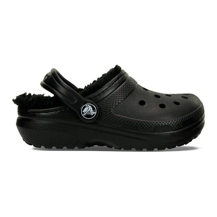 Crocs Классические утепленные клоги для малышей, черные детские кроссовки 207009-060