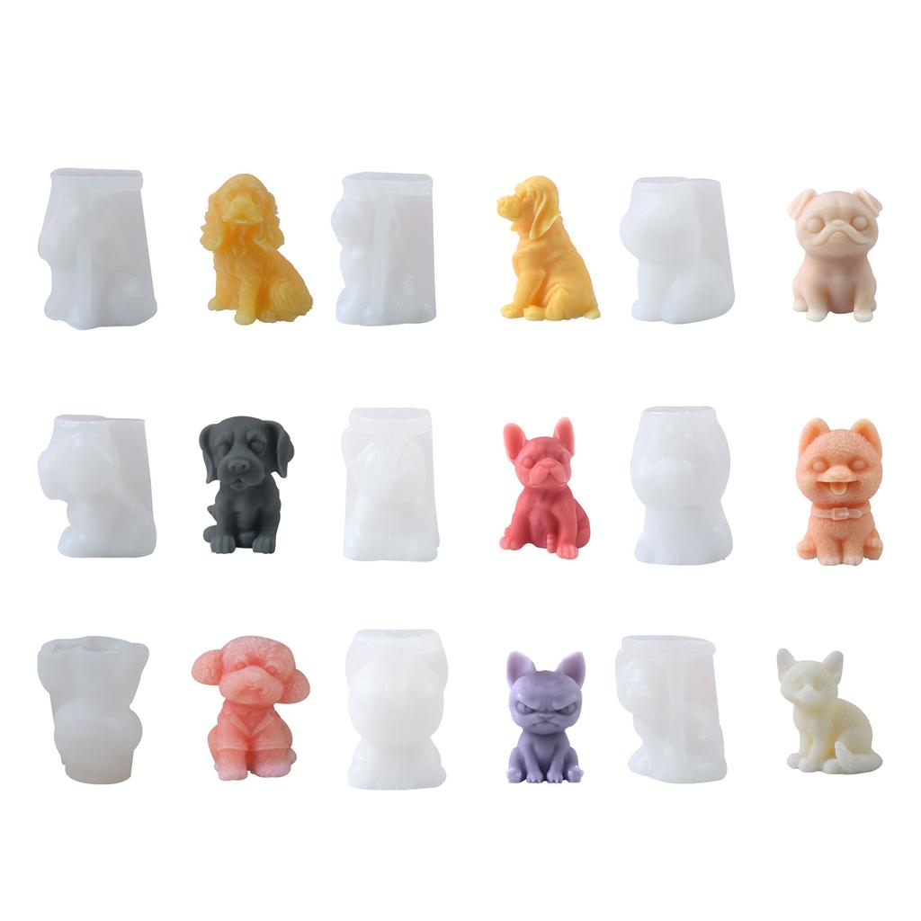 Dog Shaped Silicone Candle Molds Epoxy Resin Silicone Molds for Candle Soap Plaster Decorations Plaster Silicone Molds