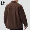 izzue Men's Casual American-Style Loose Lapel Jacket