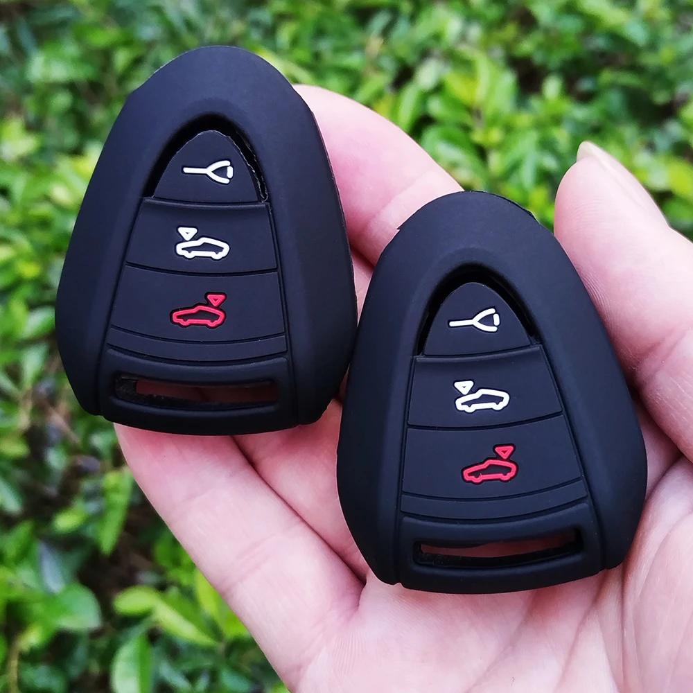 Силиконовый чехол-брелок для автомобильного ключа с 3 кнопками для Porsche 911 997 Boxster 987 Cayman Запчасти Аксессуары