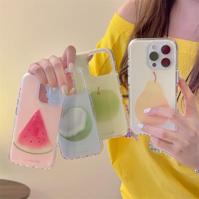 Ins фрукт яблоко груша арбуз кокос Чехол для телефона для iPhone 16 15 14 13 Pro Max Силиконовый противоударный и защищающий от падений чехол