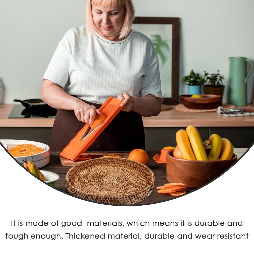 Корзина для хранения из ротанга, черный круглый поднос, многофункциональные тарелки для фруктов, аксессуары