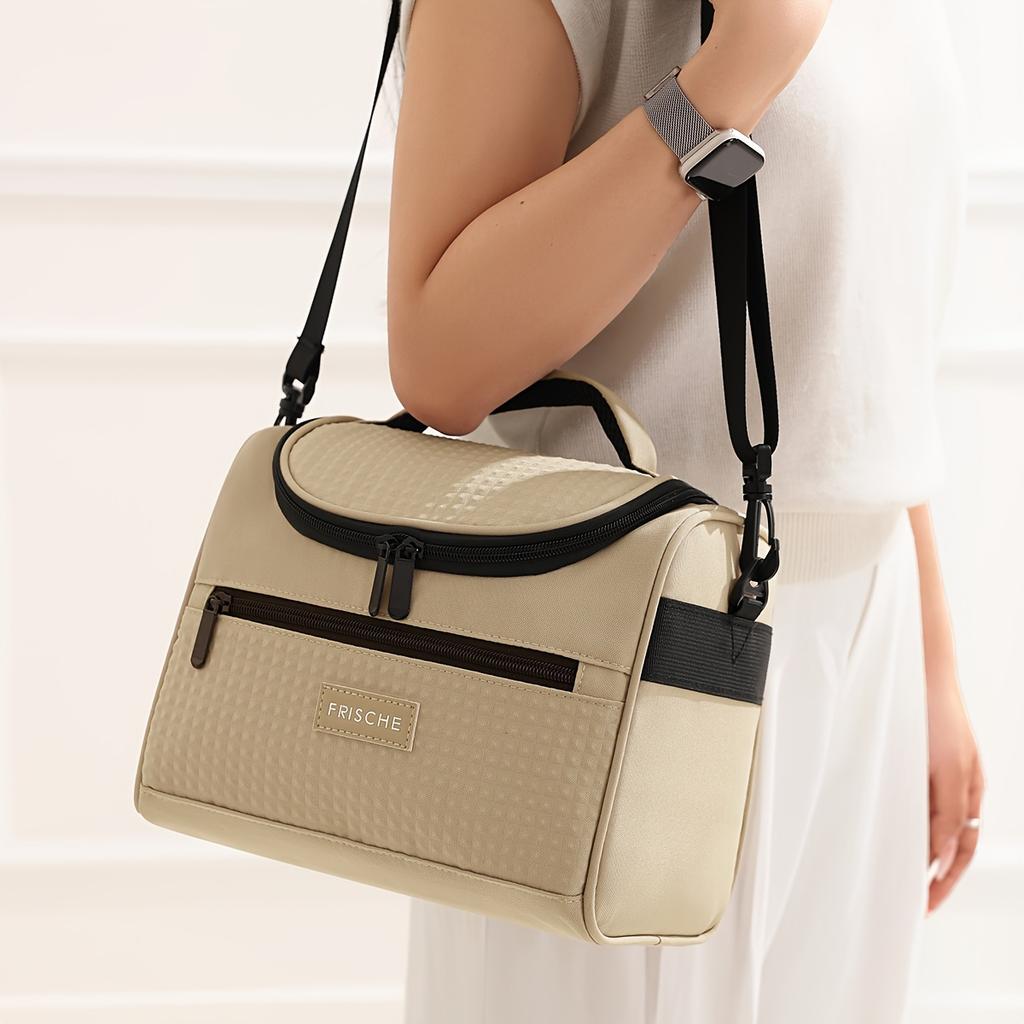 Большая вместительная термосумка для ланча с многослойной молнией, водонепроницаемая полиэстеровая сумка-тоут для ланча, сумка с термоизоляцией