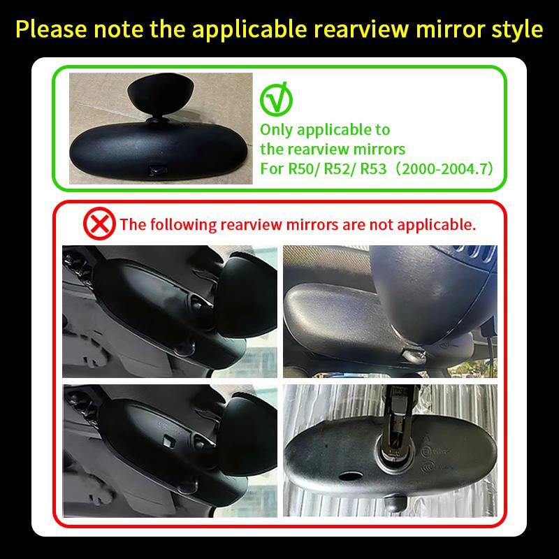 ABS Plastic Car Rear View Mirror Cover For MINI Cooper R50 R52 R53 2000-2004 Rearview Mirror Shell Car Decoration Accessories