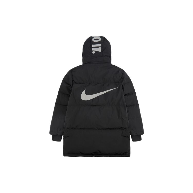 Nike Детская куртка-пуховик однотонная с капюшоном повседневная детская куртка черная DR5582-010