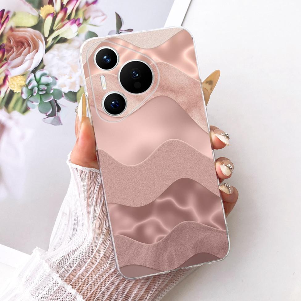 Для Huawei Pura 70 Прозрачный Чехол Эстетичный Роскошный Милый Модный Цветочный Забавный Расписной Корпус Для Huawei ADY-LX9 ADY-AL00