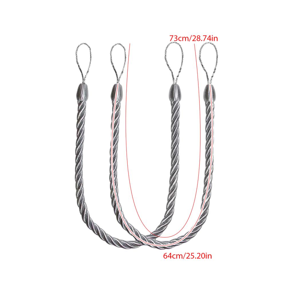 Набор из 4 элегантных подхватов для штор в богемном стиле из хлопковой веревки, мягкие декоративные подхваты ручной работы для домашних или офисных штор