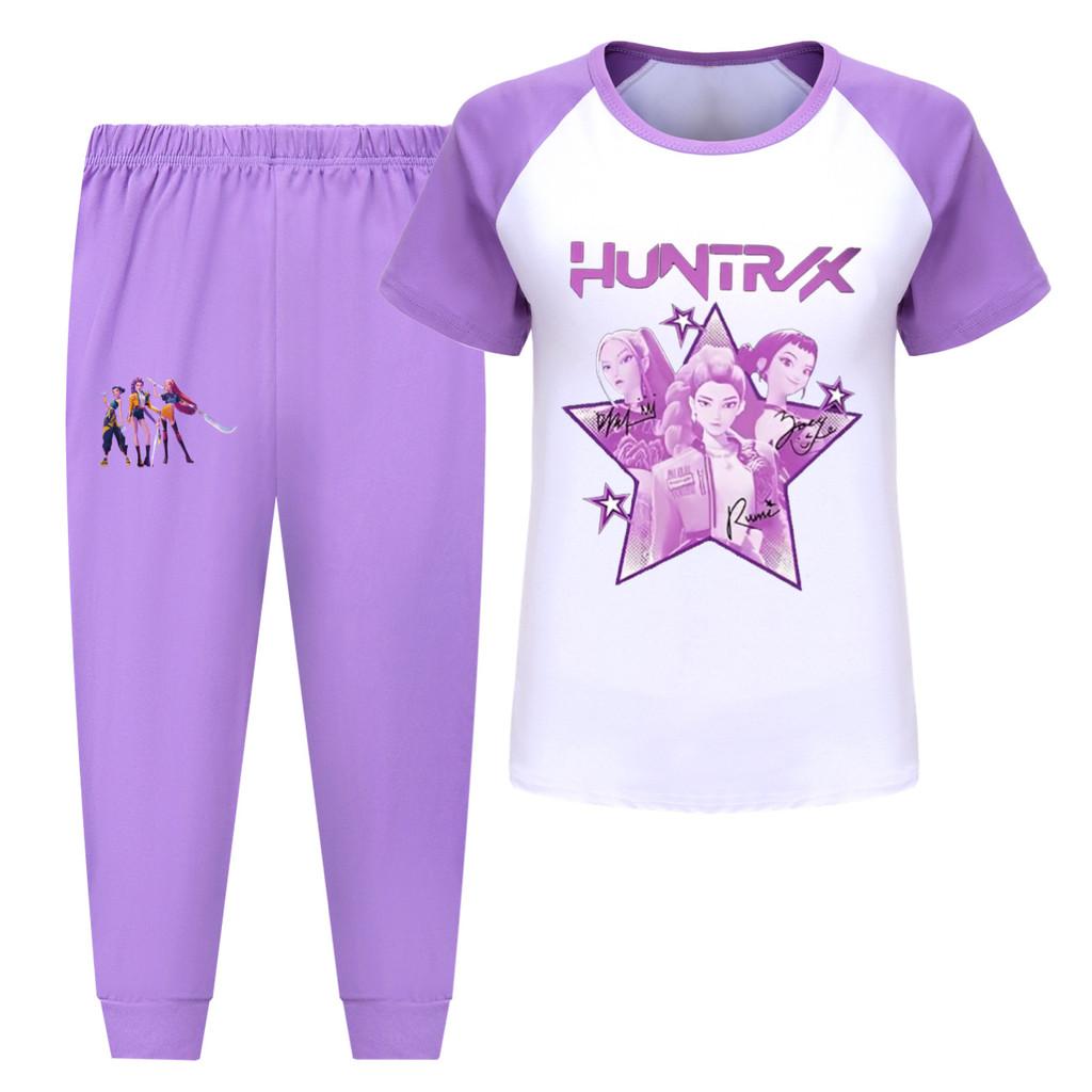 5034 Детский набор одежды для девочек Rumi Zoey Mira с принтом охотников: футболка, брюки