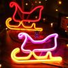 Christmas Sled Neon Light LED Shaped Light Household Bedroom Decoration Holiday Outdoor Decoration Small Night Light