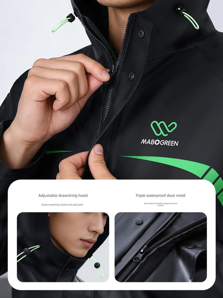 Raincoat and Rain Pants Set for Adults, Separate Pieces, Long Style, Full-Body Storm-Proof, Men's Cycling Wear 2026