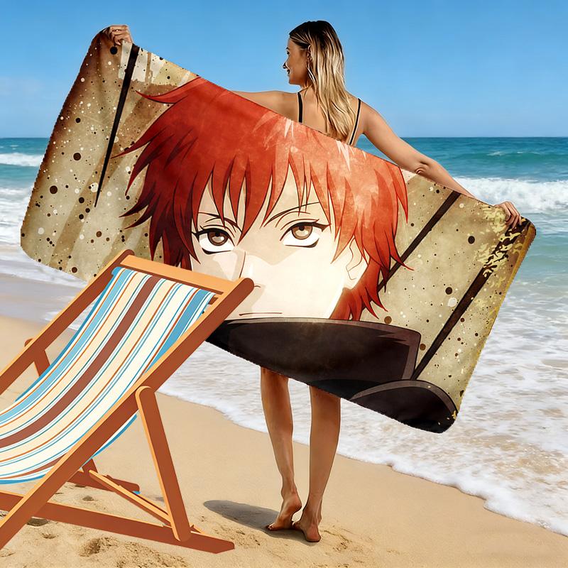 Sasori Akatsuki Robe Print Beach Towel, Large Soft Quick Dry Towel for Beach Camping Swimming