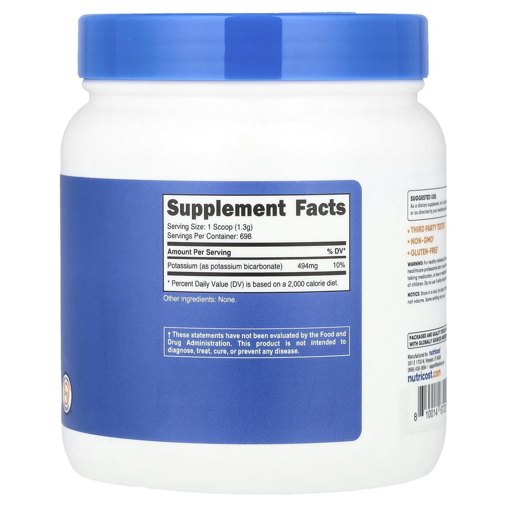 Бикарбонат калия, без вкуса, 907 г (32.4 унции)