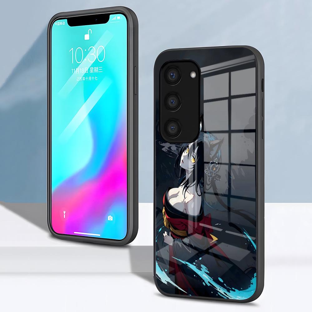 Чехол для телефона H-high Sschool D-D Kuroka для Samsung S26 S25 S24 FE S23 S22 S21 Plus S20 Ultra Note20Ultra Черная стеклянная крышка