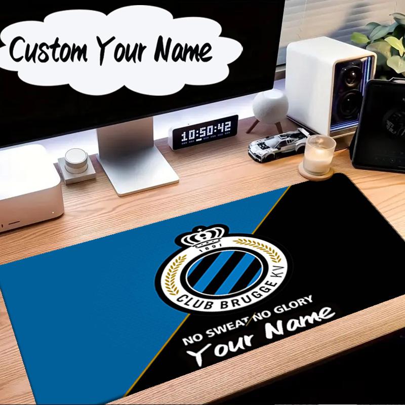 Custom Name Mouse pad Club Brugge Fc Crest Mouse Pad Desk Mat, Non-Slip Rubber Backer Pad For Computer Notebook Gaming Mouse Pad Birthday Gift
