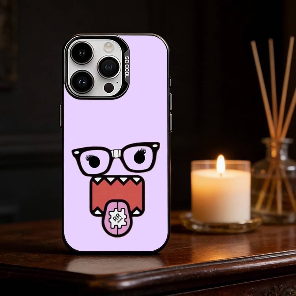 Милый Чехол для Телефона Domo-kun Чехол для Телефона Для iPhone 17 16 15 14 13 12 11 Pro Max Plus Серебристый Матовый Черный Чехол