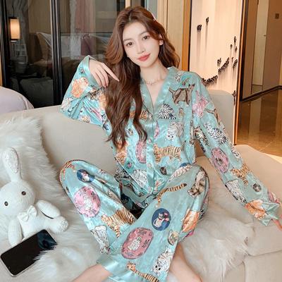 Осень-зима, новая флисовая женская пижама, корейская ночная рубашка с принтом в виде зоопарка, милая женская шикарная модная одежда для сна