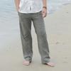 Универсальные мужские льняные широкие пляжные брюки 2018 года, предлагающие стильную повседневную посадку.