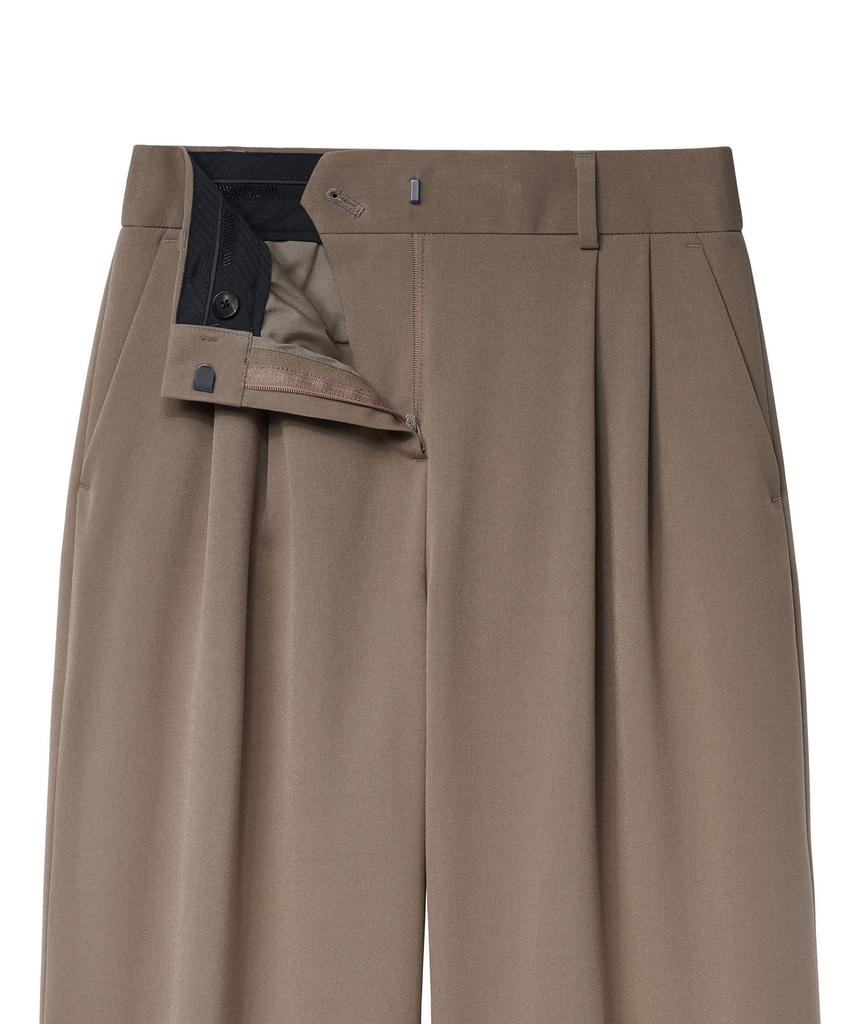 MUSINSA STANDARD WOMAN Women'S Wide Bermuda Half Slacks [Dusty Beige]