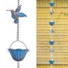 94.5" Hummingbird Rain Chain Hanging Rain Catcher Bell Outside Decor Rain Catcher