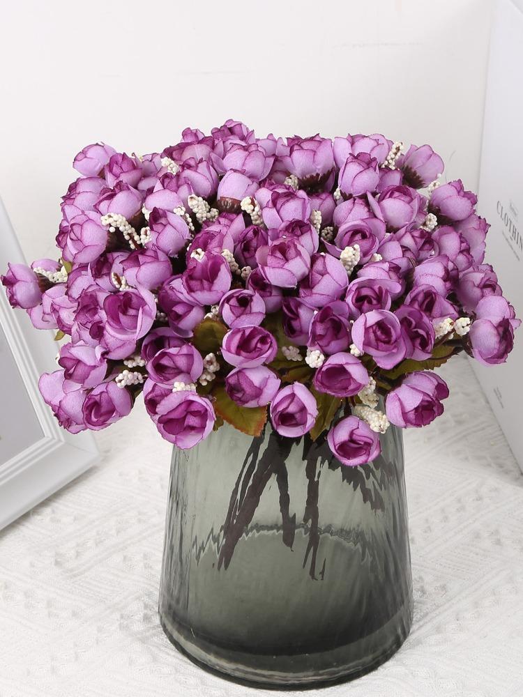 10 шт., искусственный бутон розы, мини-маленький бутон розы, 15 головок/пучок, шелковые искусственные цветы для DIY, свадьбы, дома, рождественский декор, цветочные подарки, реквизит для фотографий