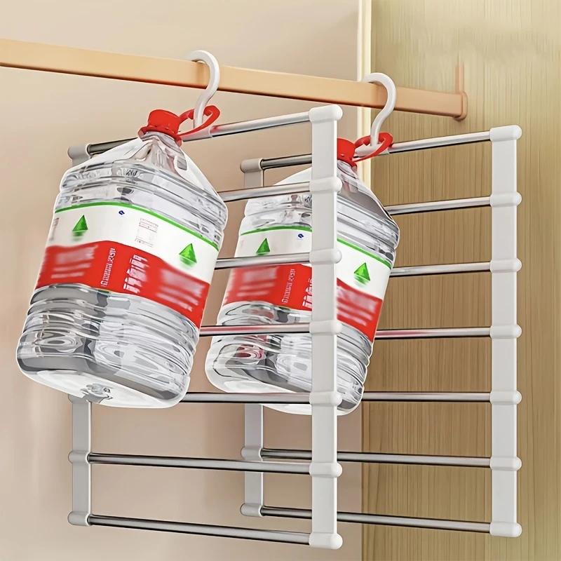 Компактная складная вешалка для брюк, многослойный пластиковый органайзер для джинсов, стержни из нержавеющей стали для узких брюк и повседневной одежды