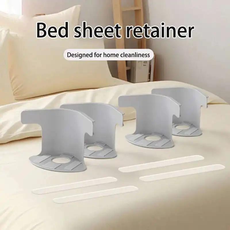 4pcs Sheet Bed Cover Fixer Mattress Invisible Bed Sheet Corner Tightener Clips Bed Sheet Non-slip Grippers Bedding Accessories