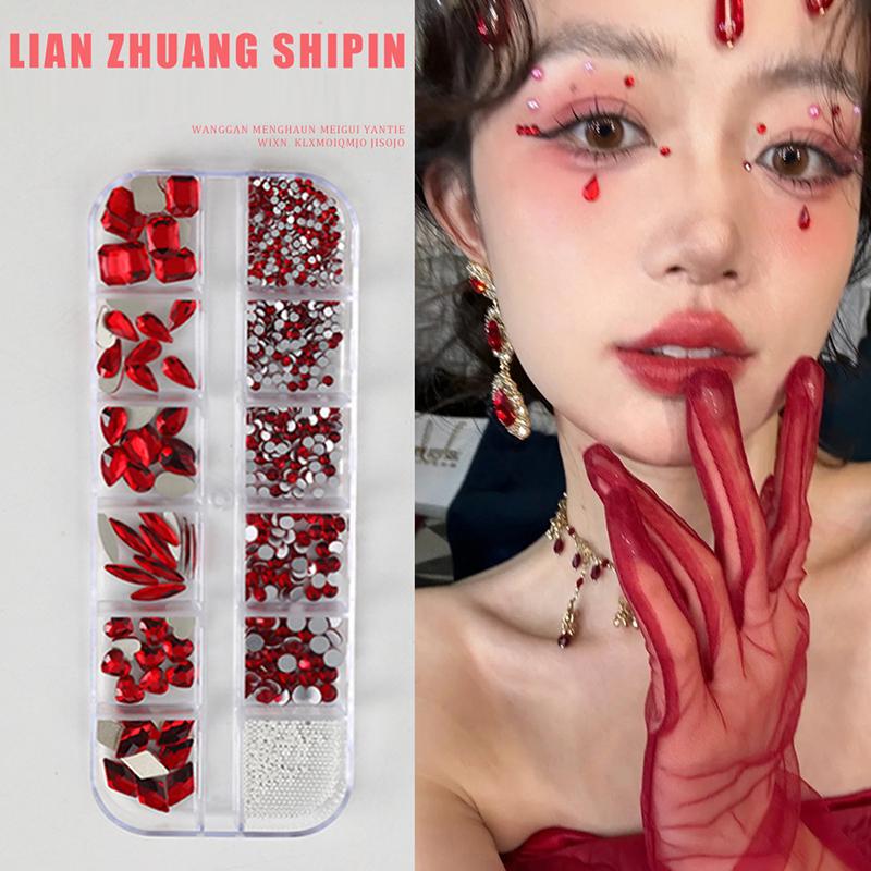 Фестивальные украшения для лица, самоклеящиеся наклейки с драгоценными камнями для тела, блестящий макияж, наклейки для лица и глаз для вечеринки