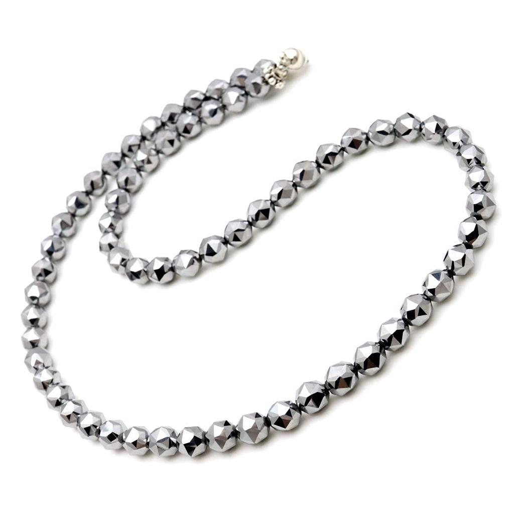 Terahertz Ore Necklace 6mm Star Cut Power Stone Natural Stone Magnet Type Length 40cm [GOLD STONE] Approx.