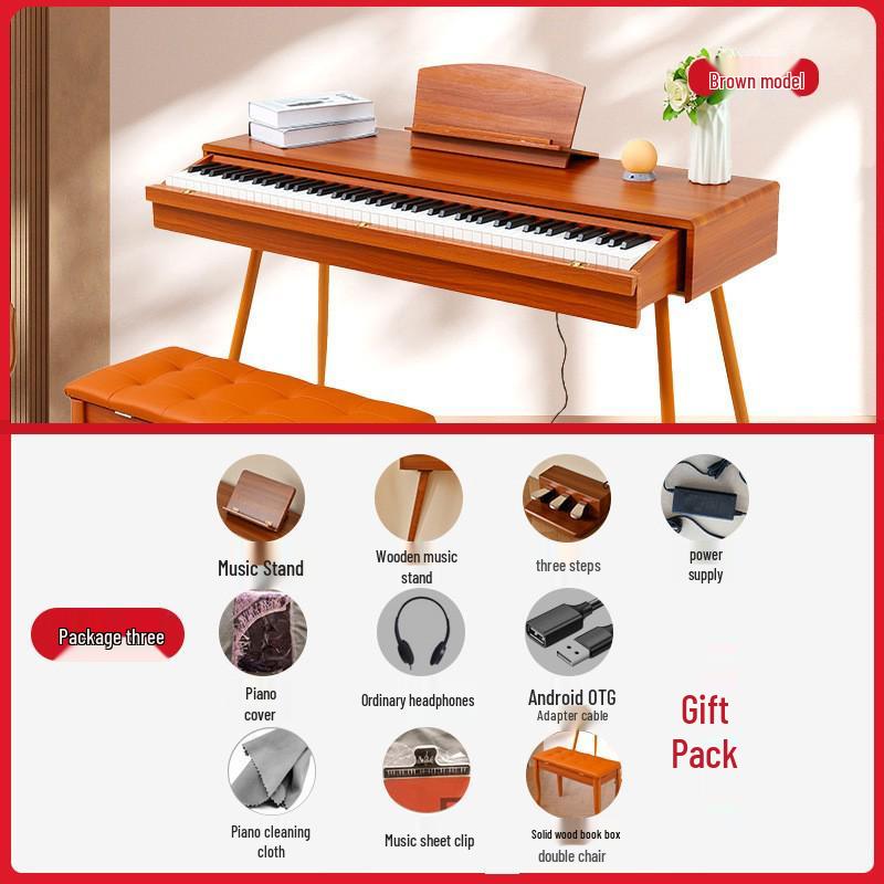 88-Key Electric Piano with Solid Wood Desk for Children, Beginners, Professionals, and Teachers