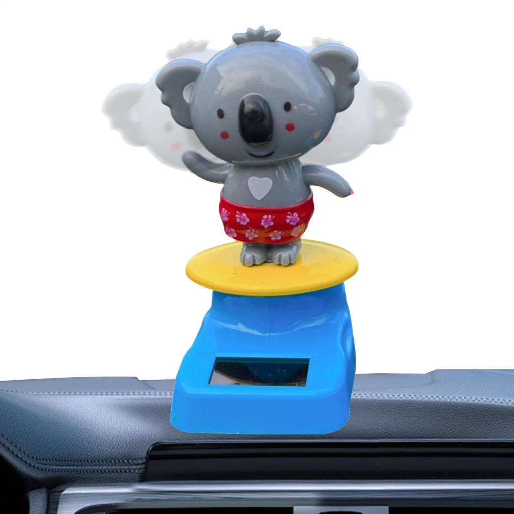 Solar Dancing Toy Solar Powered Dancing Animal Ornaments Koala Shape Shaking Head Decor Automotive Interior Decoration for Sedan