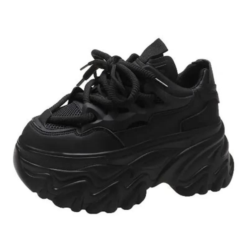 8,5 см новые высокие кроссовки на платформе женские толстые подошвы спортивные женские кроссовки вулканизированные туфли женские массивные кроссовки Zapatillas Mujer