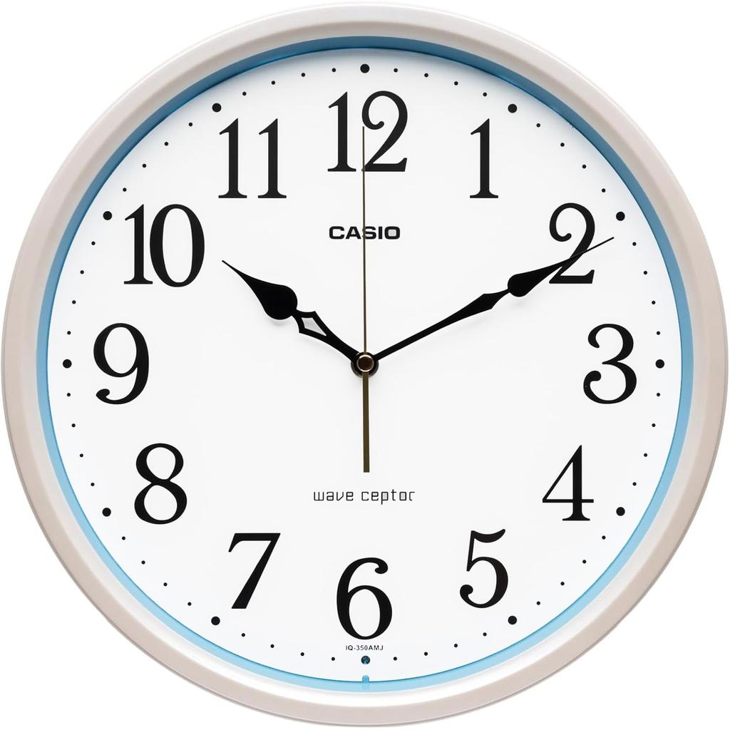 Casio Wall Clock Radio Clock Wave Cepter Analog Standard Night Second Hand Stop White Pearl White IQ-350AMJ-7JF