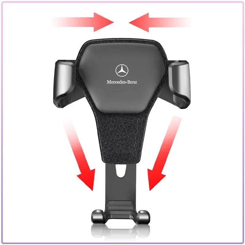 AABDB1 Car Badge Phone Holder Bracket Air Clip Mount Stand Accessories Stickers For Mercedes Benz A180 A200 W205 E63 AMG 2014 2015 W166