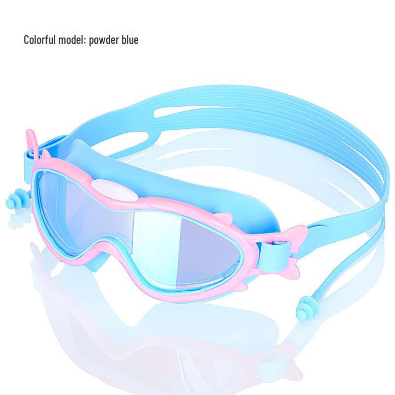 Детские водонепроницаемые и противотуманные плавательные очки с большой оправой - очки для плавания с высокой прозрачностью